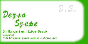 dezso szepe business card